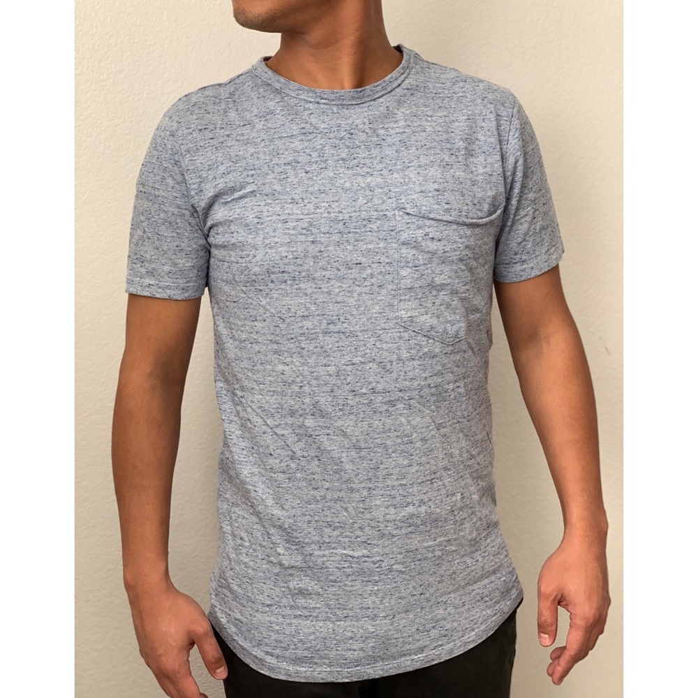 H&M curved hem pocket t-shirt, sz XS